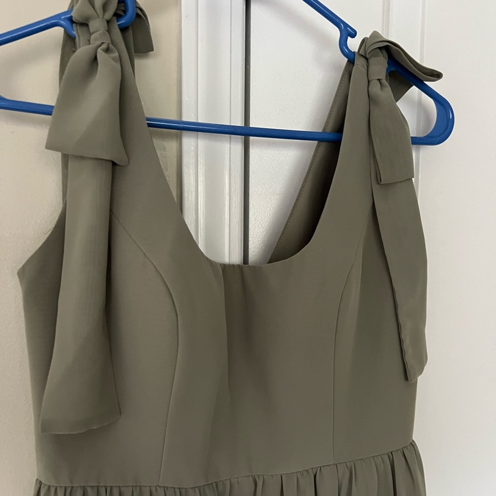 Revelry Bridesmaid Dress - Petite Maxi Silver Sage Size 6 - Picture 4 of 4